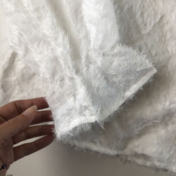 Shein Women’s Button Down Blouse Semi Sheer Ruffle Sleeve Size XL - Picture 8 of 12